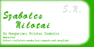 szabolcs milotai business card